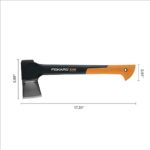 Fiskars X11 Splitting Axe – Wood Splitter for Small Logs with 17″ Handle – Garden and Outdoor Gear – Black/Orange