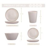 LIYH 48pcs Wheat Straw Dinnerware Set, Plastic Plates and Bowls Set, Kids Dinnerware Set,Unbreakable Plates,Outdoor Camping Dishes,Plates,Bowl,Camper Dish Sets