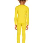 Thermajane Girls Thermal Underwear Set for Kids Long Johns Underwear Ultra Soft Winter Base Layer for Girls (Yellow, Large)