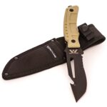 WEYLAND Tactical Knife with MOLLE Sheath Holster – Fixed Blade Full Tang Survival, Hunting, Bugout & Bushcraft Knife – Outdoor Hiking & Scout Camping Knives – Black