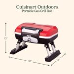 Cuisinart CGG-180T Petit Gourmet Portable Tabletop Propane Gas Grill, Red 17.6 x 18.6 x 11.8-Inch