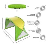 Beach Tent Sun Shelter – Sport Umbrella – UV Protection and Water-Resistant with Carry Bag – Shade Canopy for Families by Wakeman Outdoors (Green)