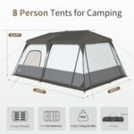 Naturehike 6-8 Person Camping Tent, Easy Set up Instant Tents for Camping, Large Tall Family Camping Tent for 6 Person 8 Person