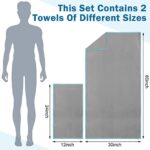 Oudain 4 Sets Quick Dry Towels 8 Pcs Drying Towels 2 Sizes Microfiber Travel Towel for Camping Beach Hiking Yoga Swim Camping Gym and Travel, with Mesh Bag