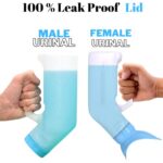 Female Urinal Spill Proof 32 oz (2 Pack)- Urinal for Women & Men – Pee Funnel – Unisex Bed Pan – Portable Urinals for Women – Sturdy Female Urination Device for Car Travel, Road Trip Essentials