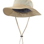 Home Prefer Mens Fishing Hat with Neck Protection UPF 50+ Sun Bucket Hat for Outdoor Hunting Gardening Khaki