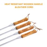 Begatter Marshmallow Roasting Sticks, 30” Long Smores Sticks for Fire Pit, Heavy Duty Hot Dog Sticks for Campfire, Extendable Camping Skewers for S’mores, 4 Pack