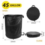 Collapsible Garden Bags 45 Gallon-Camping Trash Can-Pop Up Trash Can for Camping-Pop Up Garbage Can-Pop Up Leaf Barrel-Reusable Yard Waste Bags for Patio,Leaf,Lawn,Camp