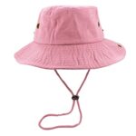 Gelante 100% Cotton Stone-Washed Adjustable Bucket Safari Boonie Sun Hats 1910-Pink-L/XL