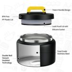 MAISON HUIS 8oz Soup Thermo Wide Mouth Vacuum Insulated Thermo Food Jar, Leak Proof Stainless Steel Food Thermo for Hot&Cold Food Kids Food Lunch Soup Container for School Travel?Black?