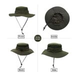 EONPOW Fishing Hats Windproof UPF50+ UV Protection Bucket Beach Mesh Sun Hat 56-61cm Olive Drab