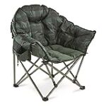 Guide Gear Club Camping Chair, Oversized, Portable, Folding with Padded Seats, 500-lb. Capacity, Green Plaid