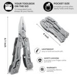 14-In-1 Multitool Pliers?Premium Portable Multi Tool ?with Safety Locking Professional Stainless Steel Multitool Pliers Pocket Knife,Apply to Survival, Camping, Gifts for Dad Husband Boyfriend