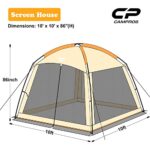 CAMPROS CP Screen House 10 x 10 Ft Screened Mesh Net Wall Canopy Tent Screen Shelter Gazebos for Patios Outdoor Camping Activities – Beige