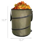 VakmQer Foldable Trash Can for Camping and Garden, Collapsible Camping Garbage Can, Durable Fabric Trash Can, Pop-up Garbage Can for Camping, Laundry, Storage and Garden Use, 10 Gallon (1)