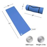 Foam Sleeping Pad for Camping – 1.25-Inch-Thick Waterproof Sleep Pad with Carry Straps for Cots, Tents, or Sleepovers by Wakeman Outdoors, Blue