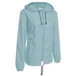 Hount Women’s Lightweight Hooded Raincoat Waterproof Packable Active Outdoor Rain Jacket (XXL, Light Green)