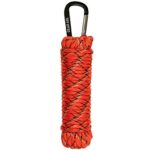 GEAR AID 550 Paracord and Carabiner, 7 Strand Utility Cord for Camping and Survival, Orange Reflective, 30 ft