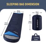 Sleeping Bags for Adults Backpacking Lightweight Waterproof- Cold Weather Sleeping Bag for Girls Boys Mens for Warm Camping Hiking Outdoor Travel Hunting with Compression Bags?Navy Blue?