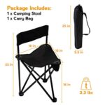 Pacific Pass Lightweight Portable Tripod Camp Chair, Includes Carry Bag – polyester,steel,Black