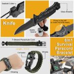 Survival Kits, Gift for Men Dad Husband, Emergency Survival Gear and Equipment 19 in 1, Fishing Hunting Birthday for Men, Camping Accessories, Cool Gadget, Includes Parachute Cord