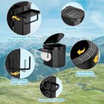 PAHTTO Portable Camping Toilet, Foldable Toilet for Adults with Detachable Phone Shelf and Toilet Paper Holder, Waterproof Porta Potty with Lid for Camping, Hiking, Long Road Trips, Car