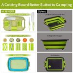 Camping Cutting Board, HI NINGER Collapsible Chopping Board with Colander, 9-In-1 Multi Chopping Board Kitchen Vegetable Washing Basket for Camping,Camping Gifts Camping Accessories for RV Campers