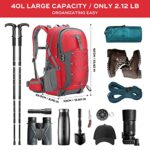 Maelstrom Hiking Backpack,Camping Backpack,40L Waterproof Hiking Daypack with Rain Cover,Lightweight Travel Backpack,Red