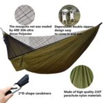 Camping Hammock with Mosquito Net Rain Fly Heavy Duty Tree Strap Portable Single Double Parachute Hammocks Tent Waterproof Rainfly Set for Camping Patio Backpacking Outdoor Hiking Travel