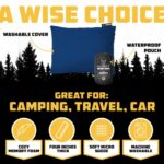 Wise Owl Outfitters Memory Foam Pillow – Travel Pillow, Camping and Travel Accessories – Compressible Camping Pillow – Blue, Small (Pack of 1)