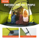 VEVOR Camping Tent, 7 x 7 x 4 ft Fit for 2/3/4 Person, Waterproof Lightweight Backpacking Tent, Easy Setup, with Door and Window, for Outdoor Family Camping, Hiking, Hunting, Mountaineering Travel