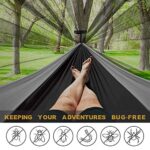 Camping Hammock with Net,Travel Portable Lightweight Hammocks with Tree Straps and Solid D-Shape Carabiners,Parachute Nylon Hammock for Outsides Backpacking Beach Backyard Patio Hiking