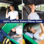 alkamto Memory Foam Pillow for Travel and Camping with Extra Cotton Cover – Easy to Carry Portable Bag (Black)