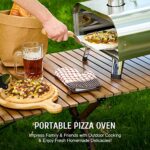 CO-Z 12 Inch Portable Pizza Stove, Camping Pizza Oven Wood Fired, Outdoor Wood Pellet Pizza Oven with Thermometer, Outside Pizza Maker Wood Burning with Pizza Stone & Peel Cutter & Storage Bag