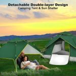 Prrutyics Pop Up Tent,Instant Tents for Camping 60s Setup,2-4 Person Camping Tent Automatic 4 Seasons Waterproof Family Dome Tent for Backpacking,Hiking,Double Layers