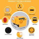 200W Powered Inverter Generator for Dewalt 20V Battery, DC 18v to AC 110V~120V with Power Wheels Adaptor, USB-A and Type-C Port for Dewolt Power Inverter for Camping,Hiking