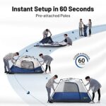 BeyondHOME Tent, 6 Person 60 Sec Setup Family Camping Tent, Waterproof & Windproof Tent with Top Rainfly, Upgraded Ventilation System, Instant Cabin Tent for Camp Backpacking Hiking Outdoor, Navy Blue