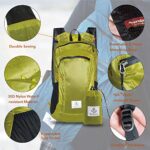 4Monster Hiking Daypack,Water Resistant Lightweight Packable Backpack for Travel Camping Outdoor (Yellow green, 16L)