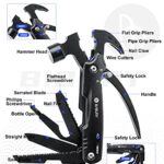 Gifts for Men, BIBURY 12 in 1Multitool Hammer with Snowflake Tool, Survival Gear Outdoor Multi Tool with Safety Lock, Hammer Multitool for Outdoor, Camping, Hiking, Gifts for Dad, Husband, Boyfriend