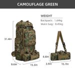 King’sGuard 100L Camping Hiking Backpack Molle Rucksack Military Camping Backpacking Daypack