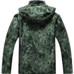 OTU Men’s Lightweight Waterproof Hooded Rain Jacket Outdoor Raincoat Shell Jacket for Hiking Travel Army Green Camo S