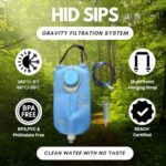 Gravity Water Filter System, Backpacking and Camping Water Filtration System, Water Purifier Survival for Travel, Backpacking Hiking and Emergency Preparedness, 1 gal Bag, 0.1 Micron