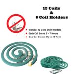 W4W Mosquito Repellent Coils – Outdoor Use Reaches Up to 10 feet – Each Burns for 5-7 Hours (Three Pack Contains 12 coils & 6 Stands)