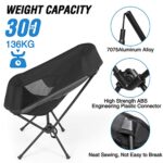 TUNCKUN Camping Chairs, 2 Pack Ultralight Camping Chair Portable Folding Chairs with Side Pockets Outdoor Chairs for Picnic, Backpacking Hiking Travel