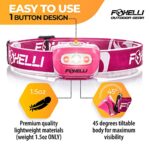 Foxelli LED Headlamp Flashlight for Adults & Kids, Running, Camping, Hiking Head Lamp with White & Red Light, Lightweight Waterproof Headlight with Comfortable Headband, 3 AAA Batteries Included