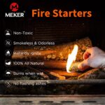 MEKER Firestarters 32 pcs – Natural Fire Starters for Fireplace, Campfires, Fire Pit, BBQ Grill, Wood Stove, All Weather Charcoal Starter, Wood Wool Firelighters & Odorless Fire Starter Eco Friendly