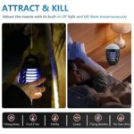 Bug Zapper Outdoor Mosquito Killer Lamp Portable Bug Zapper Rechargeable Camping Bug Zapper IP66 Waterproof Cordless Bug Zapper for Tent, Camping Accessories, Camping Gear Must Haves