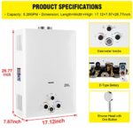 Tankless Water Heater 5.26GPM 20L Outdoor Portable GasHot Water Heater Instant Propane Water Heater with Digital Display Multi-Protection for Camping Trips Boat Cabins