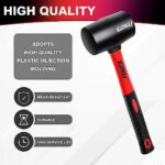 LOZAGU 8 oz Rubber Mallet Hammer, Fiberglass Handle, Rubber Mallet for Flooring, Tent Stakes, Woodworking, Camping, Soft Blow Tasks without Damage