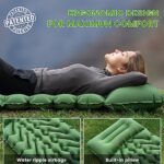 FRITTON Sleeping Pad for Camping, Inflatable Sleeping Mat with Pillow 76.7″X26″, Camping Pad with Built-in Foot Pump, Lightweight Camping Mattress Pad for Car Camping, Backpacking, Tent and Hiking